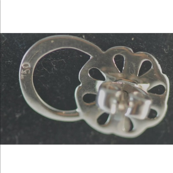 TAHITIAN  PEARL & DIAMONDS WHITE GOLD EARRINGS - Picture 3 of 5